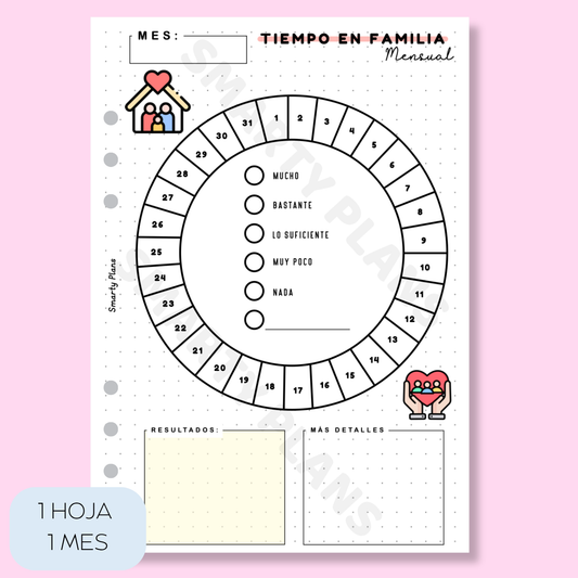 Plantilla Mensual - Tiempo en Familia