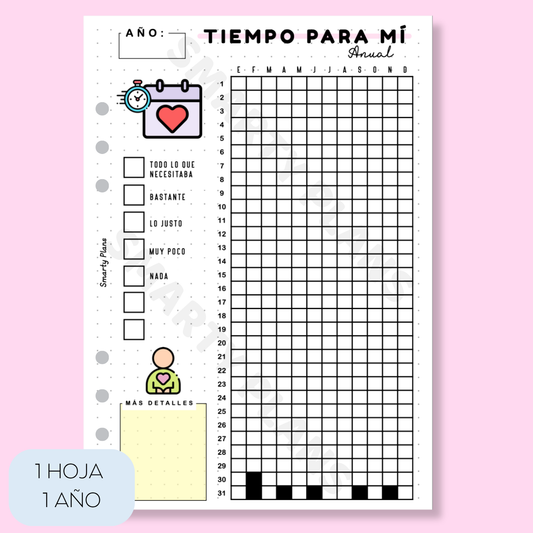 Hoja Anual - Tiempo para mi